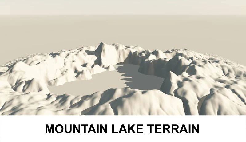 3d terrain mountain lake 3D Model .c4d .max .obj .3ds .fbx .stl .blend