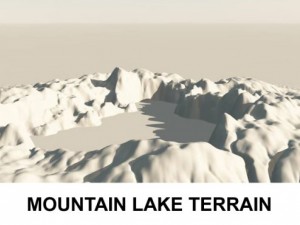 3d terrain mountain lake 3D Model