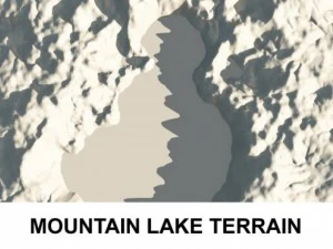 3d terrain mountain lake 3D Model
