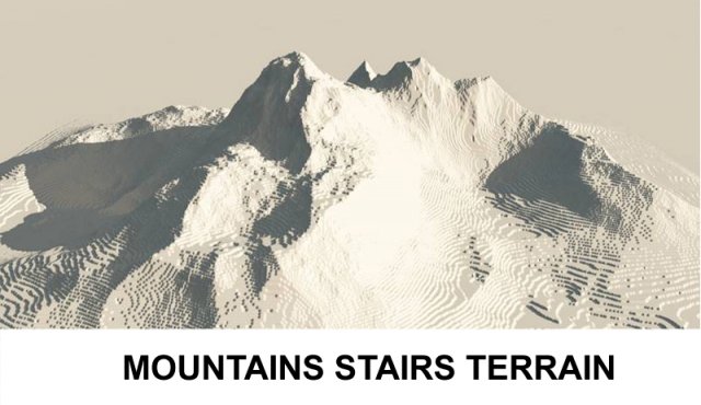 terrain mountains with stairs 3D Model .c4d .max .obj .3ds .fbx .stl .blend 