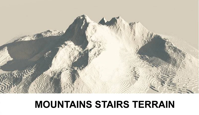 terrain mountains with stairs 3D Model .c4d .max .obj .3ds .fbx .stl .blend 