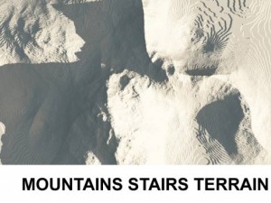 terrain mountains with stairs 3D Model