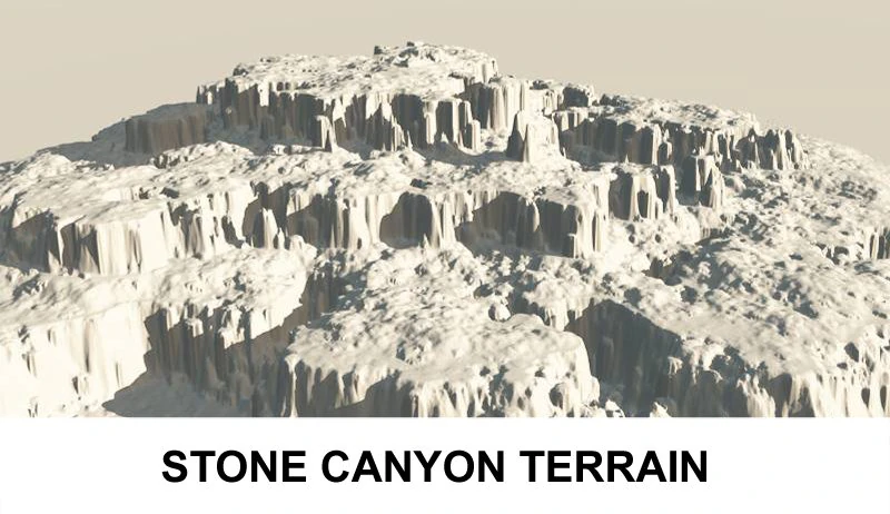 3d terrain stone canyon 3D Model .c4d .max .obj .3ds .fbx .stl .blend