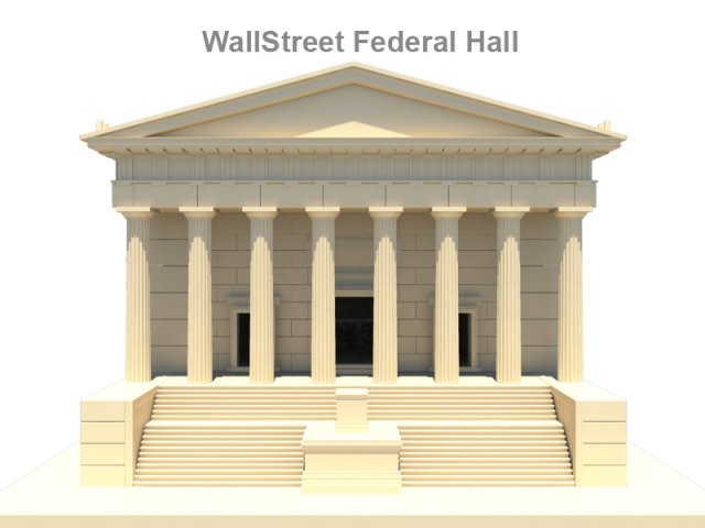 wall street federal hall 3d 3D Model .c4d .max .obj .3ds .fbx .stl .blend 