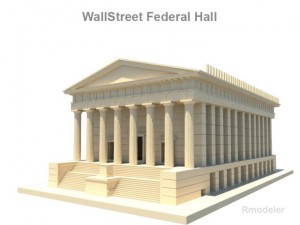 wall street federal hall 3d 3D Model