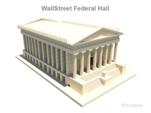 wall street federal hall 3d 3D Model