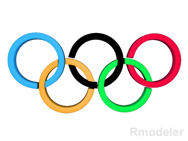olympic 3d logo Modelo 3D .c4d .max .obj .3ds .fbx .stl .blend 