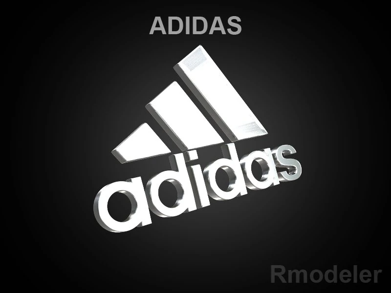 adidas 3d logo 3D Model .c4d .max .obj .3ds .fbx .stl .blend