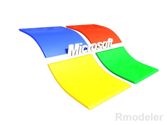 microsoft logo 3D Model .c4d .max .obj .3ds .fbx .stl .blend