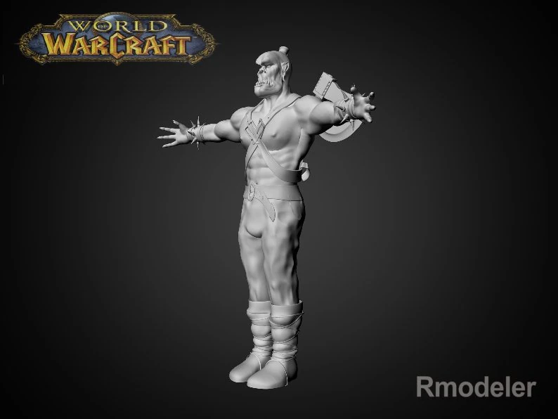 red ork axe 3D Model .c4d .max .obj .3ds .fbx .stl .blend