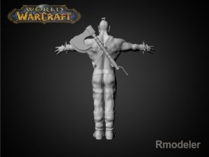 red ork axe 3D 模型