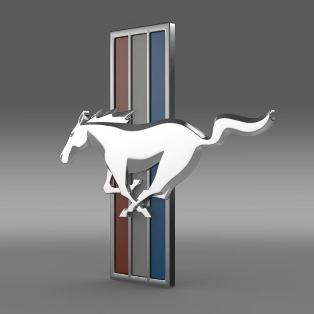 mustang boss 2012 logo 3D Model .c4d .max .obj .3ds .fbx .stl .blend 