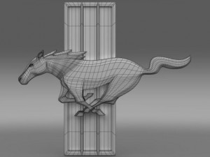 mustang boss 2012 logo 3D Model
