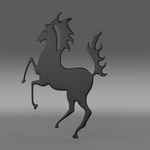 porsche horse logo 3D 모델 .c4d .max .obj .3ds .fbx .stl .blend 