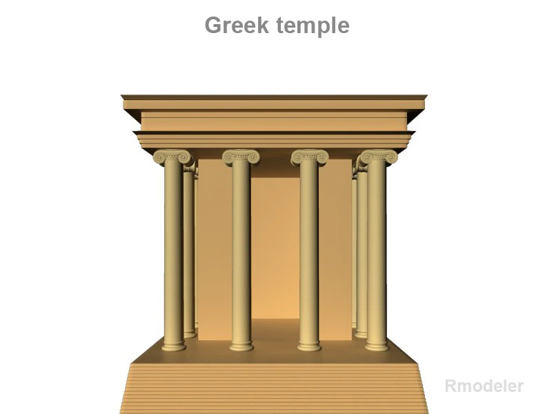 greek small temple 3D Model .c4d .max .obj .3ds .fbx .stl .blend 