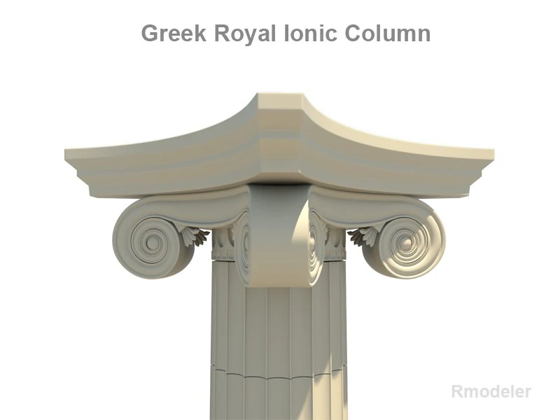 greek ionic royal column 3D Model .c4d .max .obj .3ds .fbx .stl .blend
