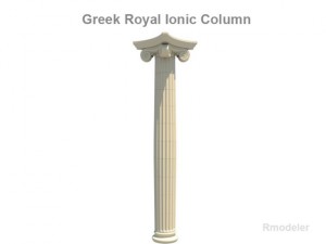 greek ionic royal column 3D Model