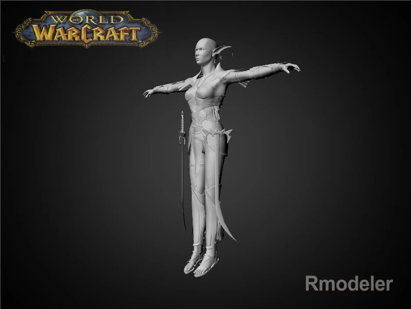 night elf luna 3D Model .c4d .max .obj .3ds .fbx .stl .blend 