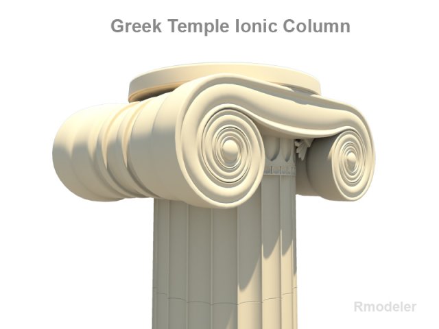 greek ionic temple column 3D Model .c4d .max .obj .3ds .fbx .stl .blend 