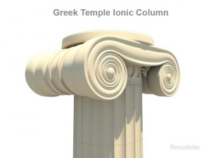greek ionic temple column 3D मॉडल