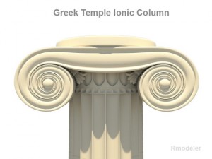 greek ionic temple column 3D Model