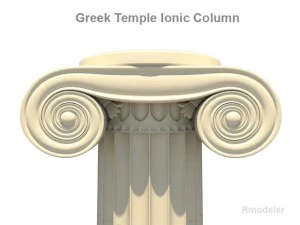 columna del templo j&oacute;nico griego Modelo 3D