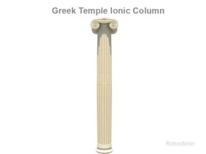 columna del templo j&oacute;nico griego Modelo 3D