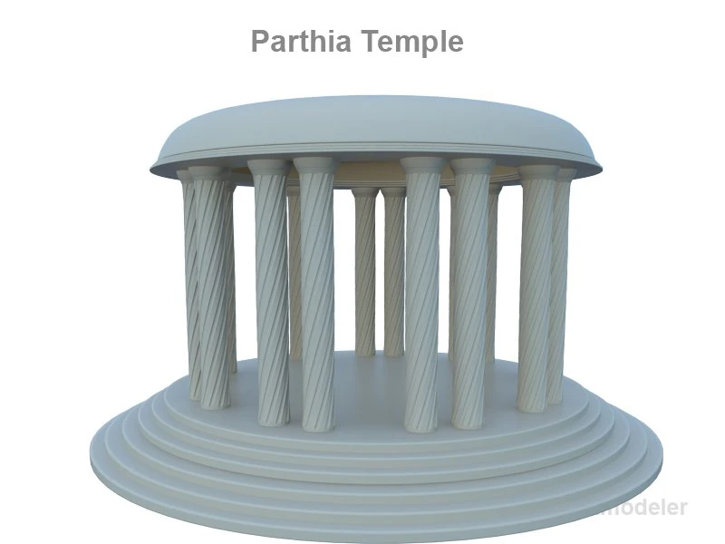 parthia temple 3D Model .c4d .max .obj .3ds .fbx .stl .blend 