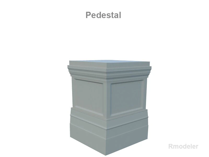 pedestal 3D Model .c4d .max .obj .3ds .fbx .stl .blend