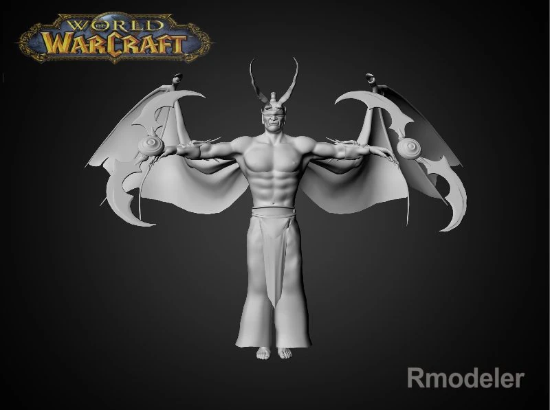 illidan demon hunter 3D Model .c4d .max .obj .3ds .fbx .stl .blend 