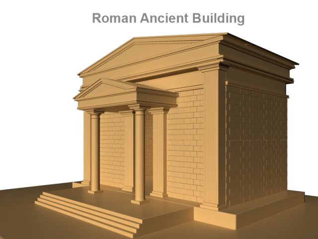 roman ancient building 3D 模型 .c4d .max .obj .3ds .fbx .stl .blend 