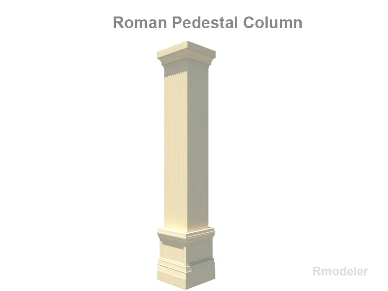 square column pedestal 3D Model .c4d .max .obj .3ds .fbx .stl .blend