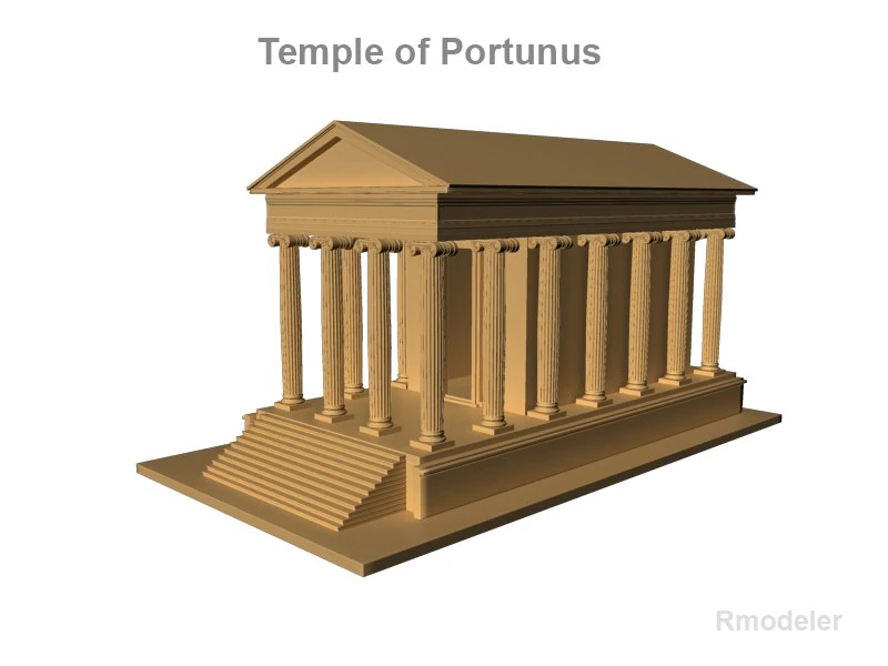 temple of portunus 3D Model .c4d .max .obj .3ds .fbx .stl .blend