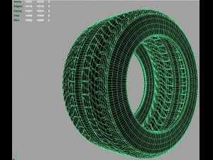 muscle car tire 3D Модель