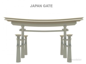 japan gate Model 3D