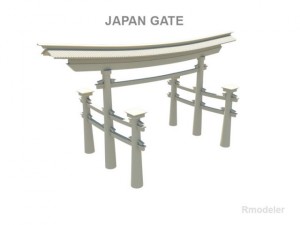 japan gate Model 3D