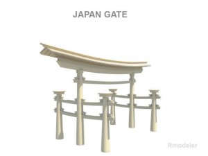 japan gate Model 3D