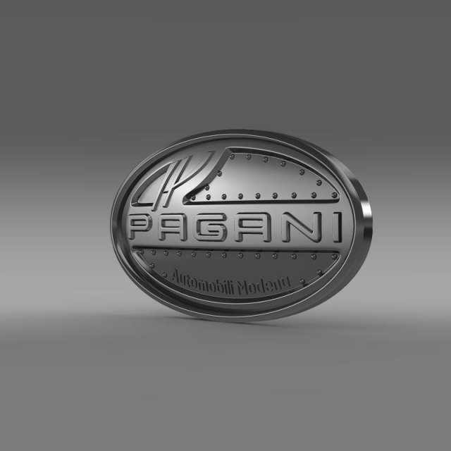 pagani logo 3D Модель .c4d .max .obj .3ds .fbx .stl .blend 