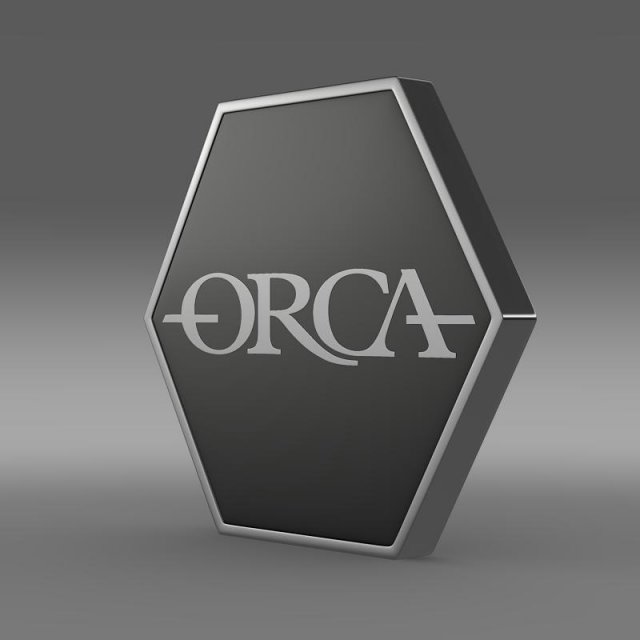 orca logo 3D Модель .c4d .max .obj .3ds .fbx .stl .blend