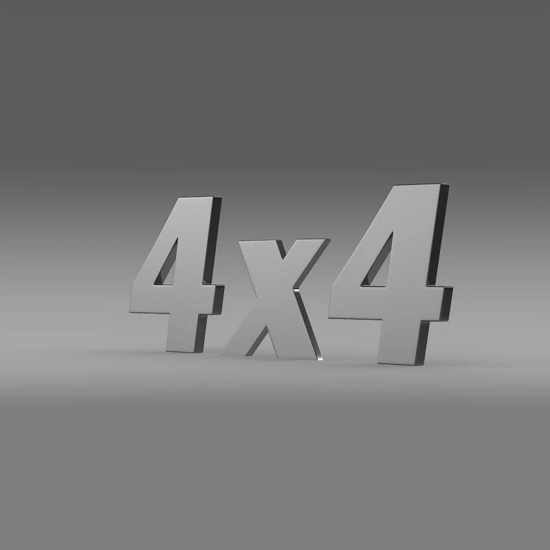 4x4 logo 3D Model .c4d .max .obj .3ds .fbx .stl .blend 