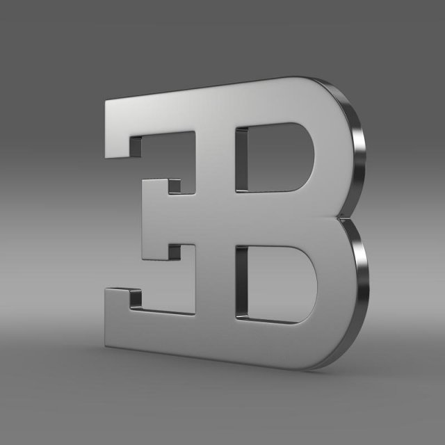 bugatti rear logo 3D Model .c4d .max .obj .3ds .fbx .stl .blend 