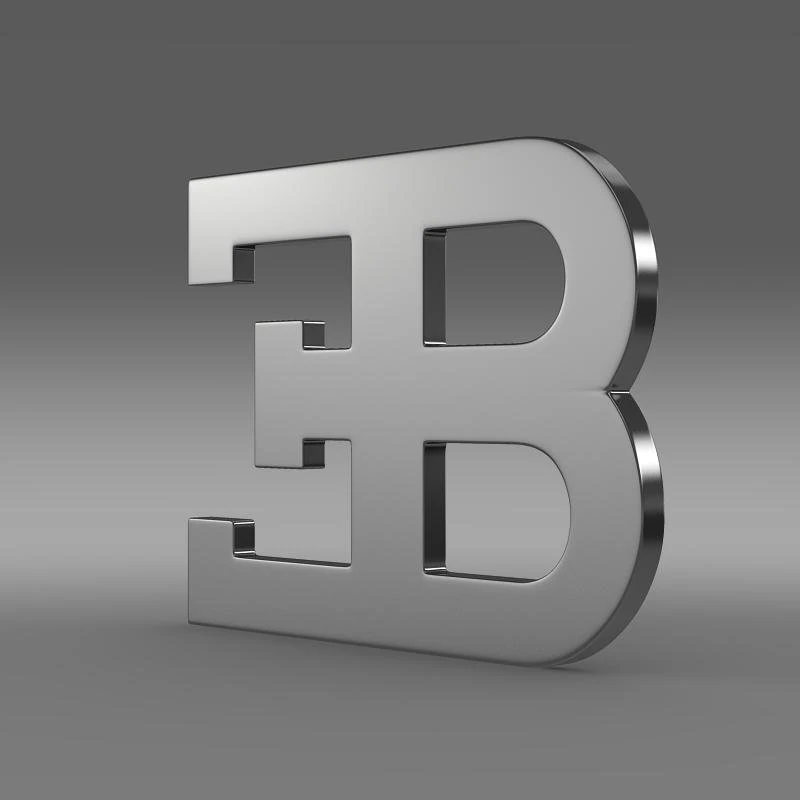 bugatti rear logo 3D Model .c4d .max .obj .3ds .fbx .stl .blend 