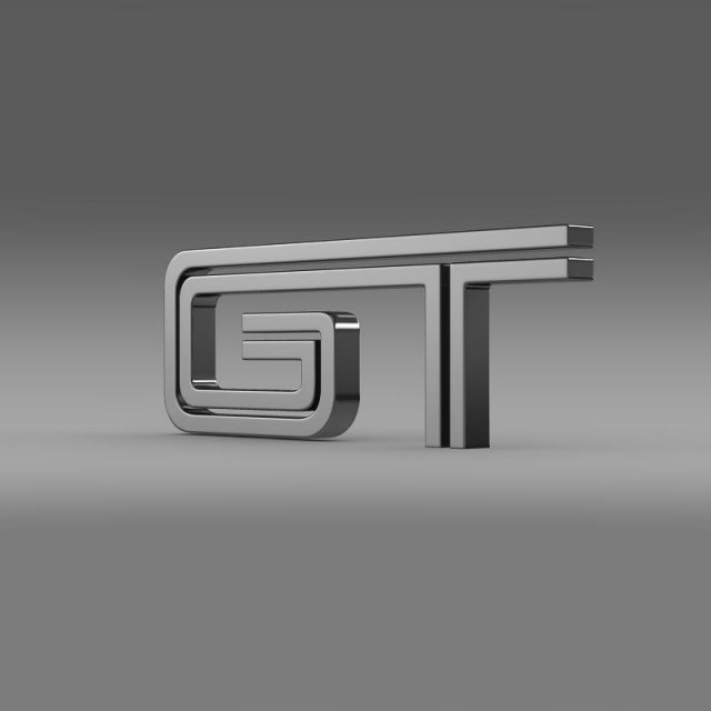 ford mustang gt logo 3D Model .c4d .max .obj .3ds .fbx .stl .blend