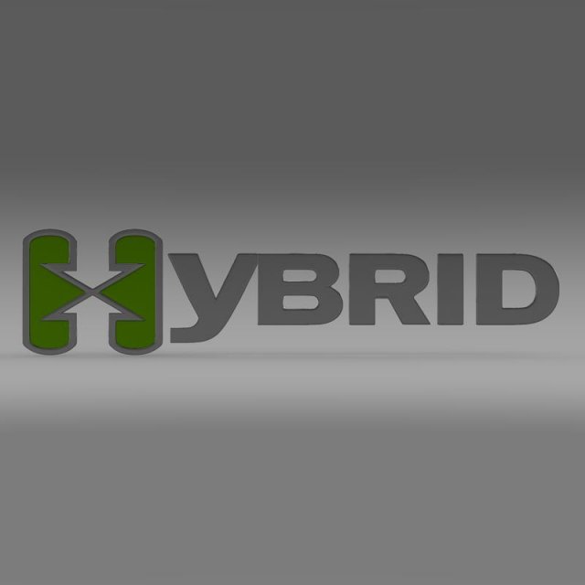hybrid logo 3D 모델 .c4d .max .obj .3ds .fbx .stl .blend 