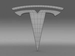 logo koła Tesli Model 3D