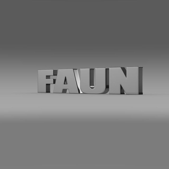 faun logo 3D Model .c4d .max .obj .3ds .fbx .stl .blend 