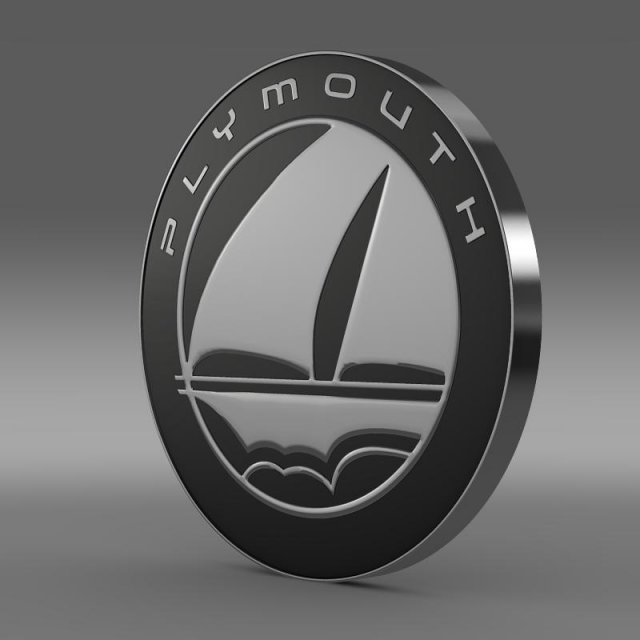 plymouth logo Model 3D .c4d .max .obj .3ds .fbx .stl .blend 