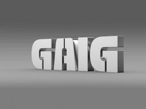 logo gaig Modello 3D