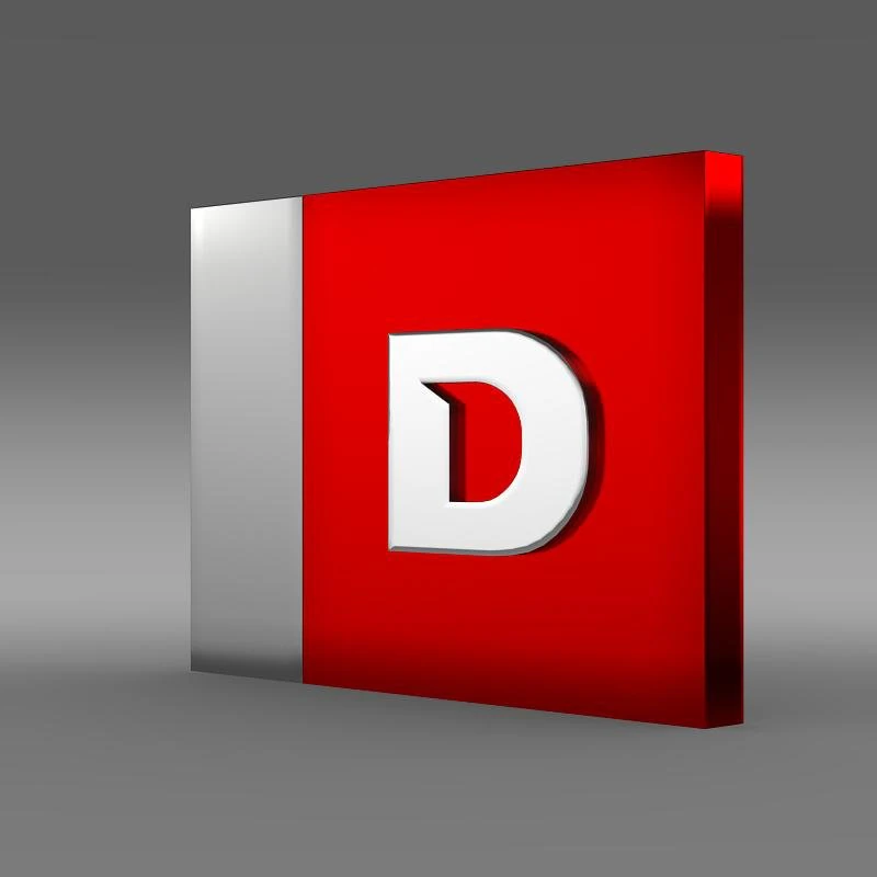 derbi one letter 3d logo 3D Model .c4d .max .obj .3ds .fbx .stl .blend