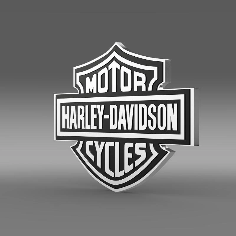 harleydavidson 3d logo 3D Model .c4d .max .obj .3ds .fbx .stl .blend